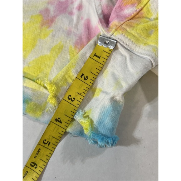 JUDY BLUE Stretch Denim Shorts Pastel Tie Dye Cut Off Raw Hem Women's SZ MED - Picture 5 of 16